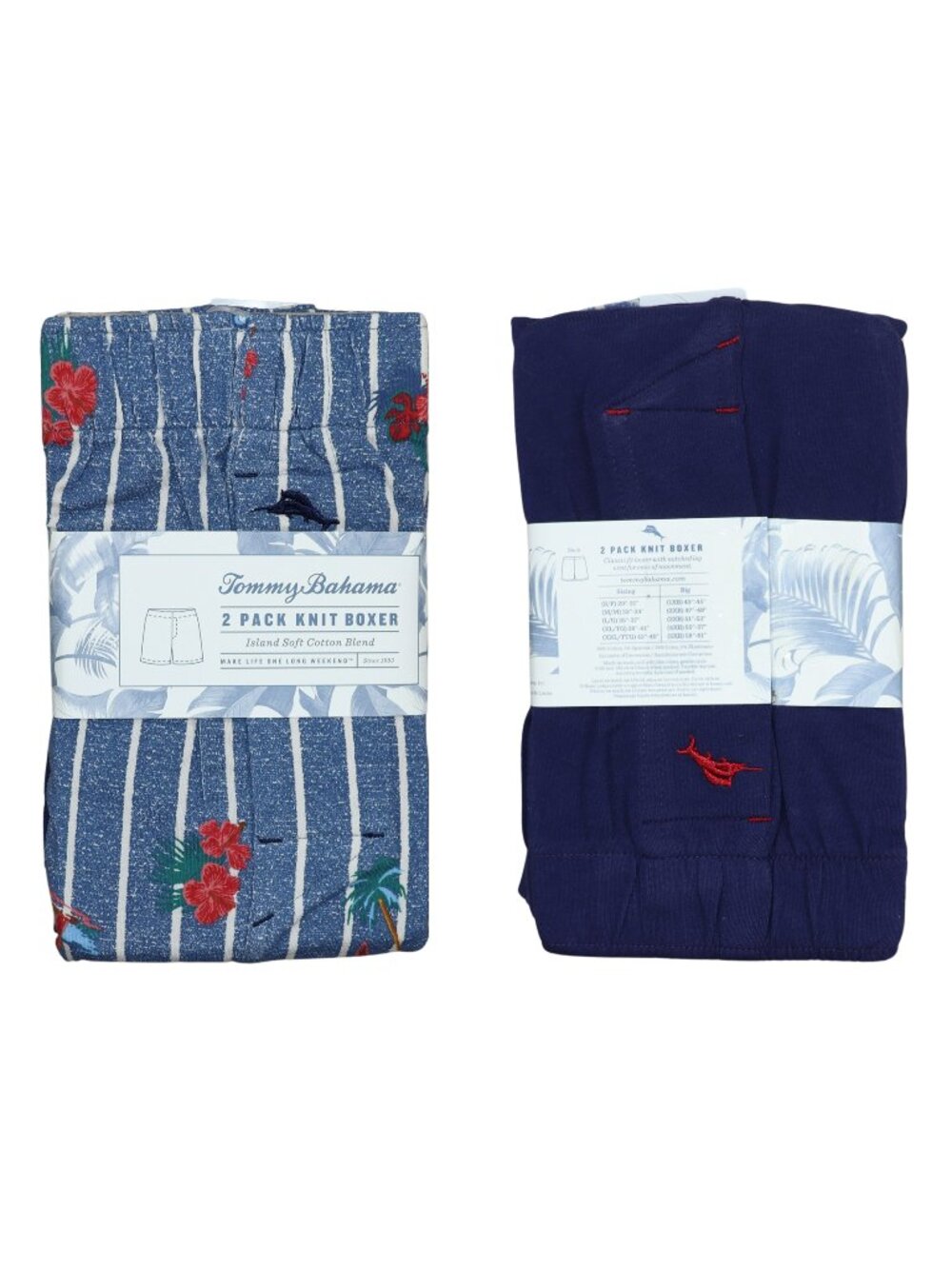 Tommy Bahama 2-Pack Soft Cotton Tropical Men's Knit Boxer Shorts Underwear NWT